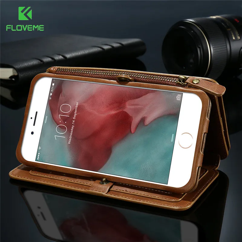 FLOVEME кожаный чехол кошелек для iPhone 12 Mini 11 Pro XS Max XR X SE 2020 6 6S 7 8 Plus 5 5S Ретро Caard Чехол