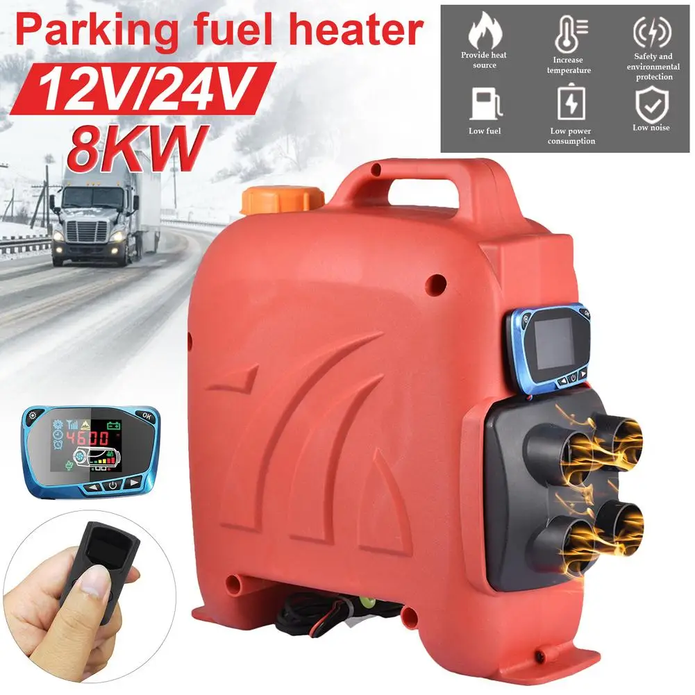 

4 Hole 12V/ 24V 8KW Car Fuel Heater All In One LCD Low Noise Air Heater Similar For Websato Eberspacher Diesels Parking Heater