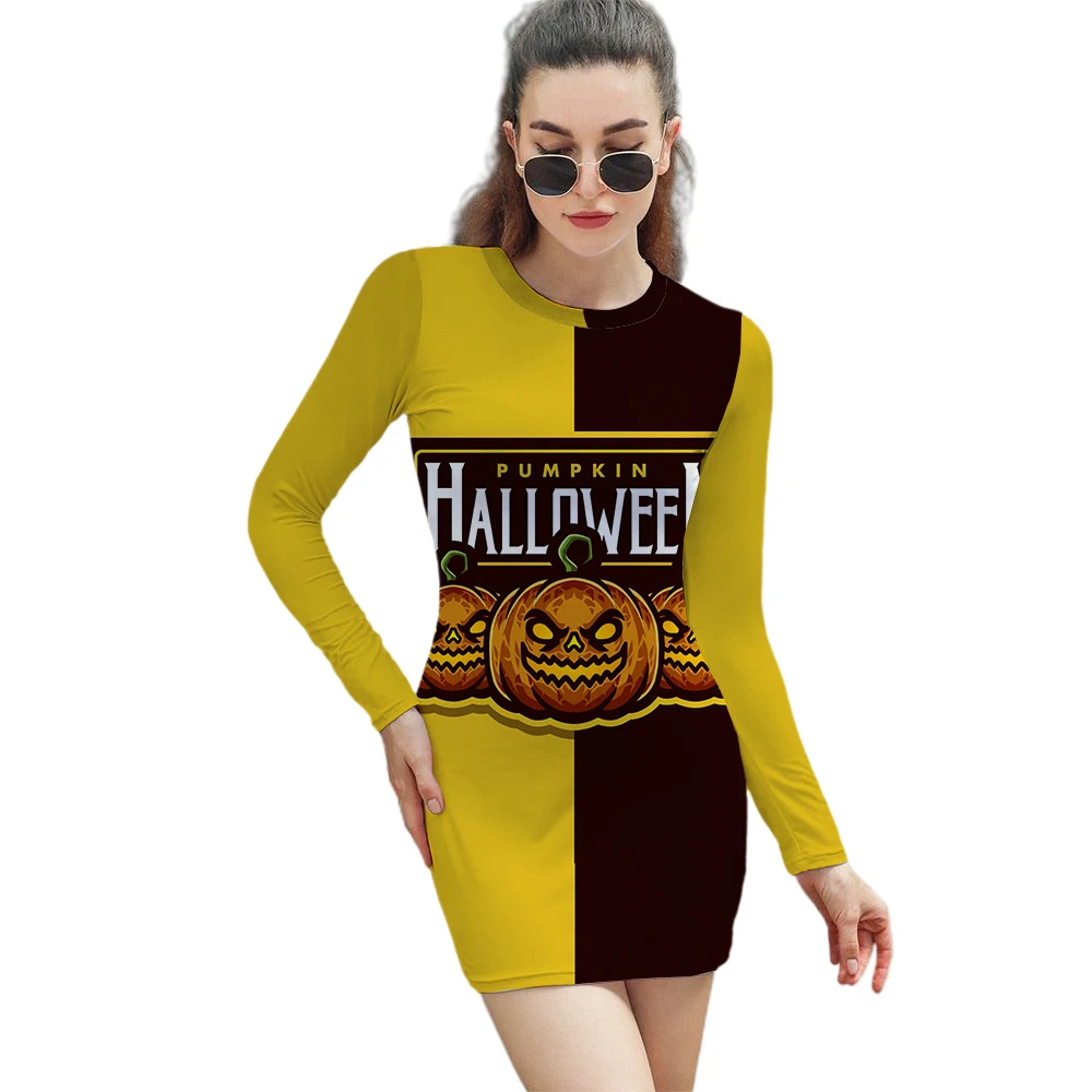 

Spring Retro Print Dress Ladies Casual Long-Sleeved Summer Ladies Mini Party 2021 New Winter Tight Ladies Sexy Tight Mini Dress