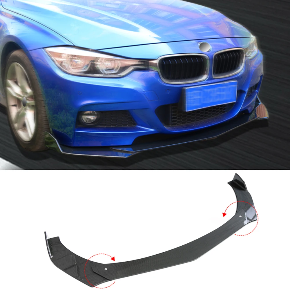 Универсальный передний бампер спойлер для переднего бампера ABS 3 шт. подходит