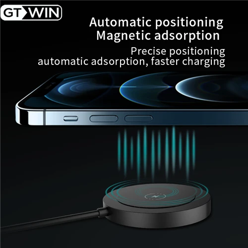 

GTWIN 15W Fast Charging Wireless Magnetic Charger for Apple iphone 12 Mini Pro Max Huawei Samsung Phone USB C Adapter Chargers