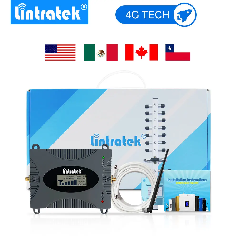 Усилитель сигнала Lintratek 4G LTE 1700/2100 МГц сотового телефона антенна повторитель для