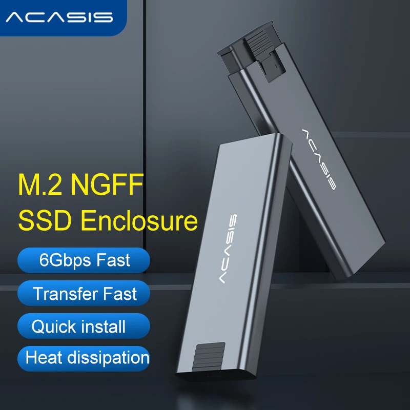 

Acasis NVME M2 SSD Case SATA To USB 3.1 SSD Disk Case 10Gbps M.2 NVME NGFF/SATA M/B Key External Hard Drive Enclosure Box