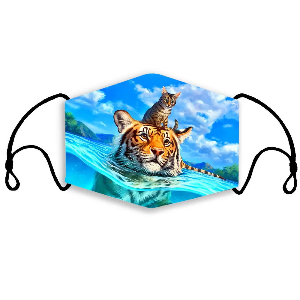 

Hot-selling Animal 3D Printed Dustproof, Washable, Breathable, Children's Adult Party Mask With Filter Chip
