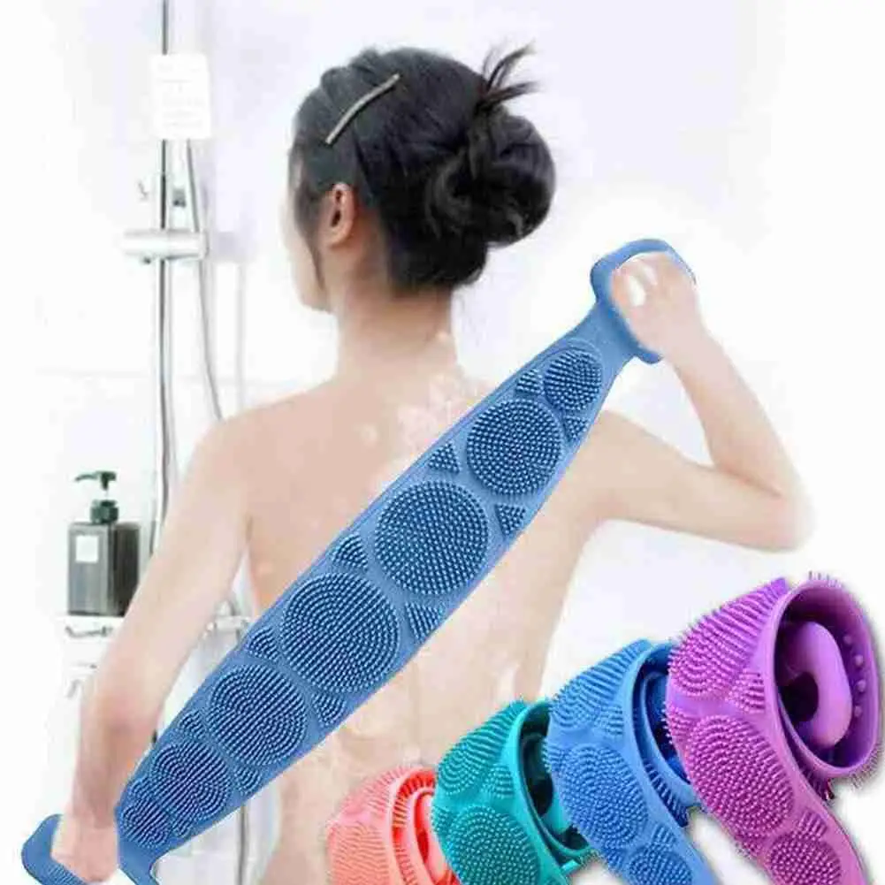 

Силиконовое полотенце для мытья, щетка для тела, пояс для ванной, отшелушивающая щетка для спины, пояс для мытья кожи, домашние щетки для мыт...