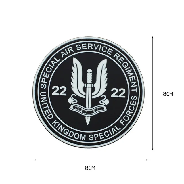 PVC SAS 6 UKSF Великобритания специальная воздушная служба Британский спецназ SAS патч кто осмелится выиграть Вышитая эмблема патч значок - Цвет: PVC SAS 6