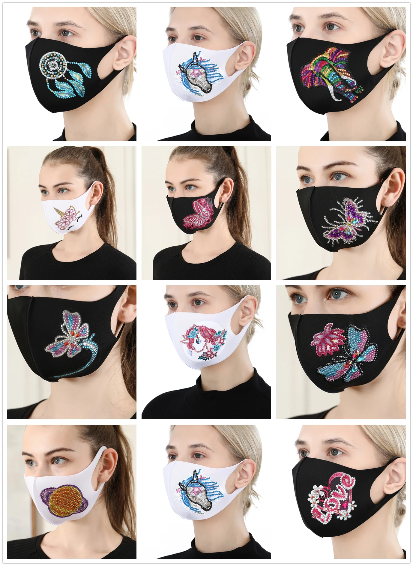 

Exquisite gift DIY Cartoon Animal Diamond Embroidery Cross Stitch Kit Prom Party Gift Special Shaped Diamond Painting Mask