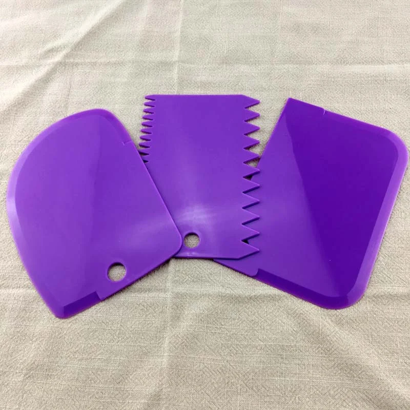 Набор скребков для теста 3 формы пластиковые гибкие мастики | Дом и сад