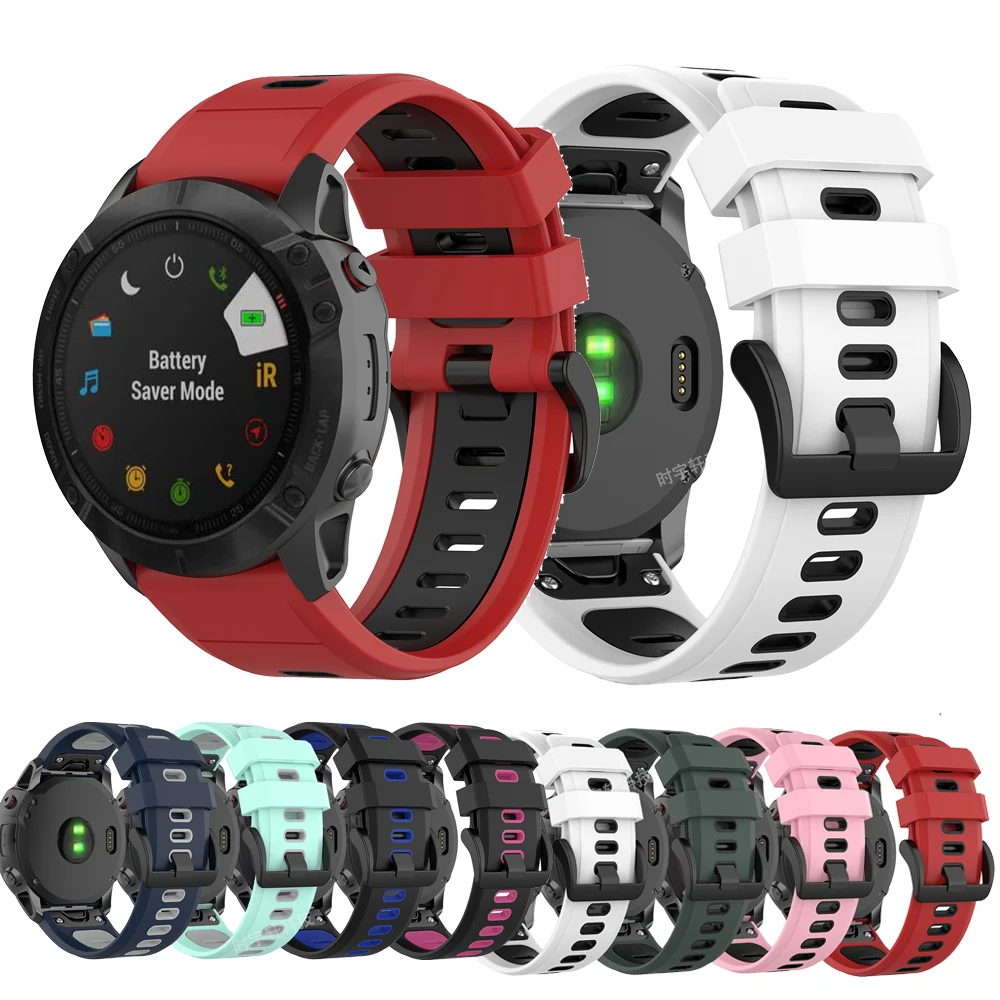 20 26 мм быстросъемный ремешок easyFit для Garmin Fenix 6X 6 6S pro 5 5X 5S Plus 22 силиконовый Forerunner 935