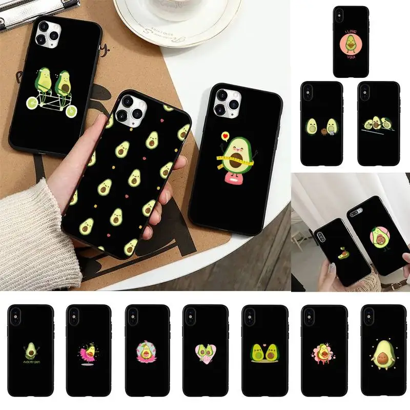 

cartoon avocado Phone Case For iPhone 11 8 7 6 6S Plus 7 8 plus X XS MAX 5S XR 12 11 Pro max se 2020 Funda Cover