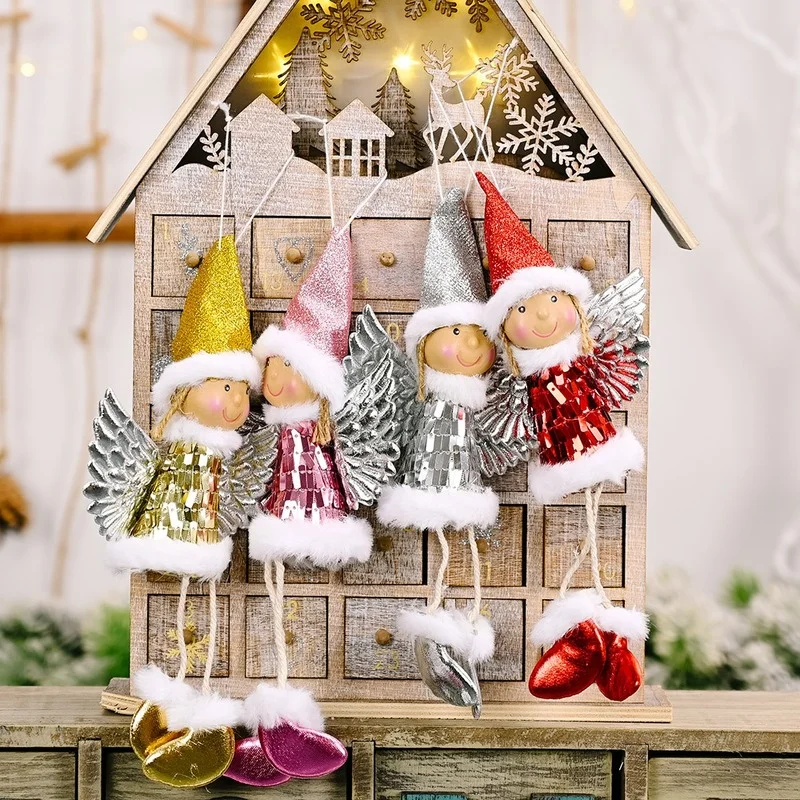 Креативные рождественские блестящие крылья подвеска в виде ангела для девочек