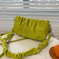 underarm bag for women soft pu leather luxury designer ladies white handbags clutch purse female pleated strap shoulder bags sac