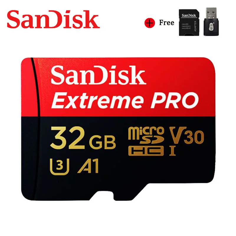 Карта памяти SanDisk Extreme Pro 400 Гб 256 ГБ 128 64 32 U3 V30 4K флэш-карта Micro SD TF/SD для телефона |