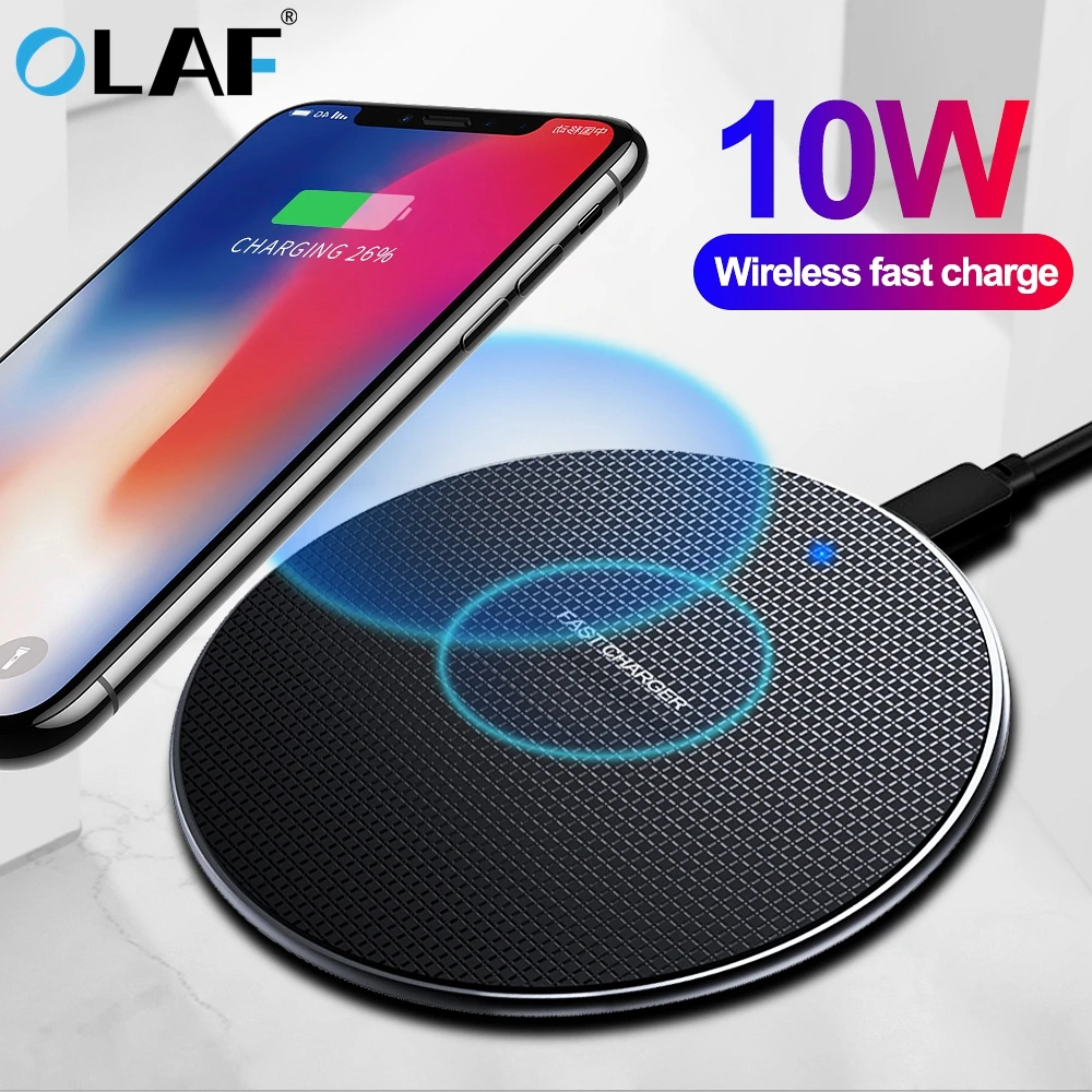 Olaf 10 Вт Быстрое беспроводное зарядное устройство для Samsung Galaxy S10 S20 S9 Note 9 USB Qi