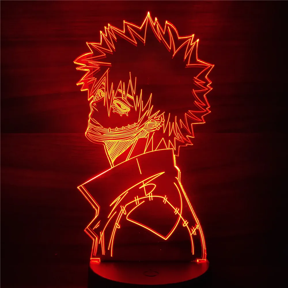 Аниме фигурки My Hero Академия Dabi 3d ночное освещение удивительные герои игрушки Модель Кукла экшн фигурка коллекция освещение подарок - изображение