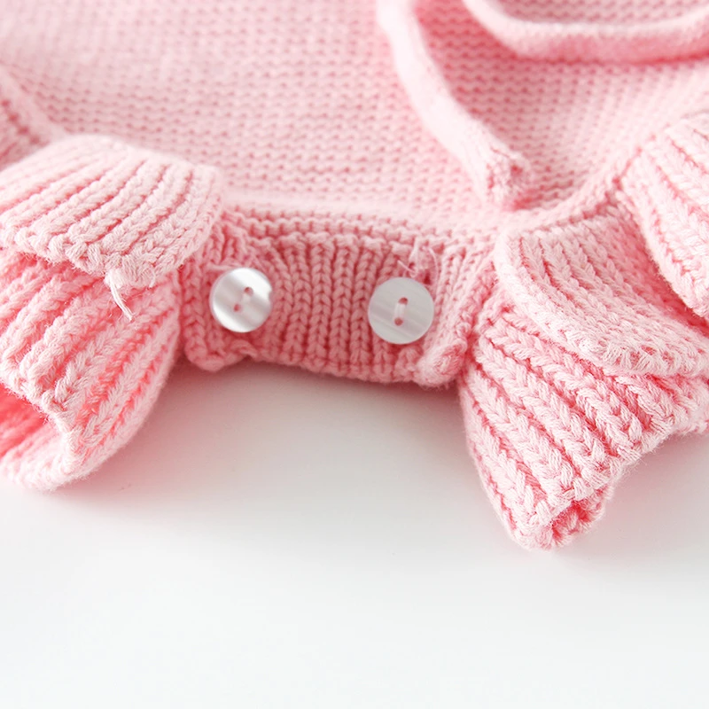 

Koodykids Baby Girl Knitted Bodysuits Spring Baby Boy Knitted Rompers Baby Knitting Clothes INS Pink Rompers Autumn Fashion