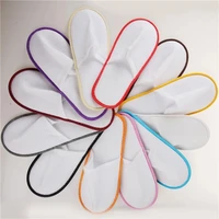 20 pairs line simple slippers men women hotel travel spa portable folding house disposable home guest indoor slippers big size