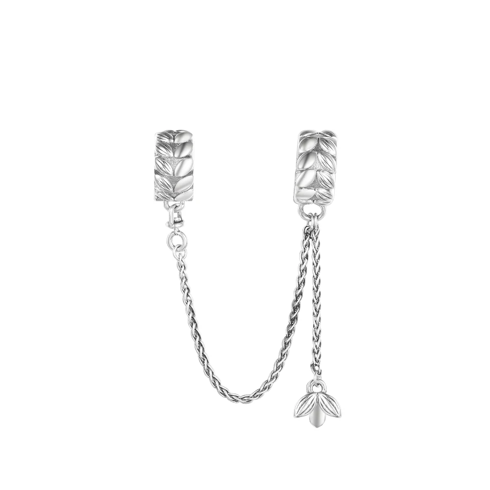 

CKK Grains of Energy Safety Chain Charm Fit European Bracelets Sterling Silver Women DIY Original Beads for Jewelry Making