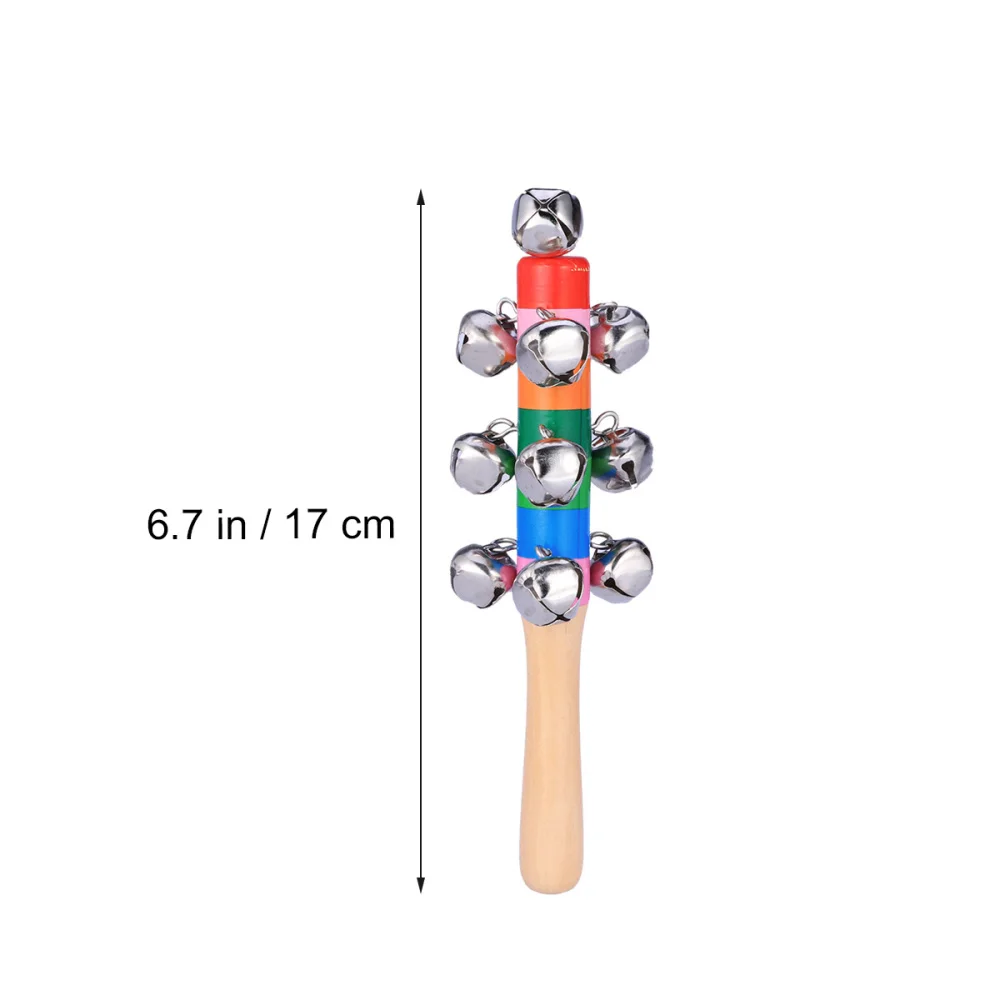 

3pcs Baby Kids Toys Jingle Bell Christmas Hand Jingle Bells Children Musical Instrument with Wood Handle