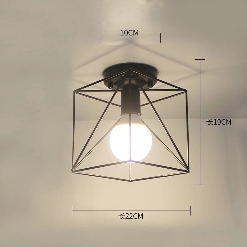 Ceiling lights Minimalist Retro Ceiling Lamp Glass E27 industrial decor lamps for living room Home Lighting Lustre Luminaria - Цвет корпуса: 16
