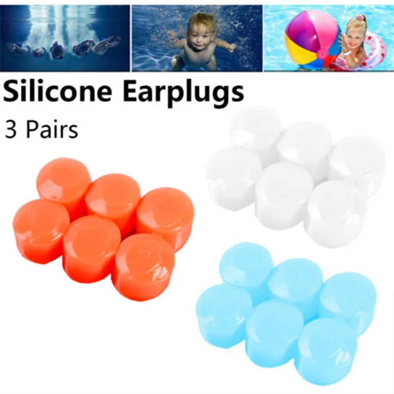 

3 пары, водонепроницаемые наушники для плавания, сна, с защитой от шума, мягкие силиконовые беруши для дома B2Cshop