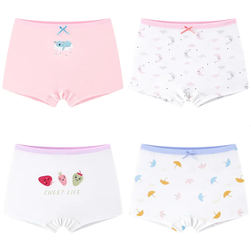 

2pcs Girls Underwear Boxer Purple Blue White Cotton Stretchy Kids Panties Underpanties 2 to 12 Years Clothes OGU213211