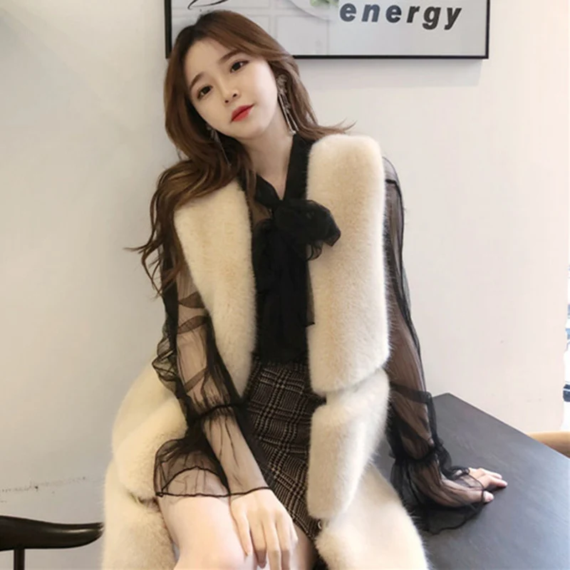 Сетка 2019 Женские топы с длинными расклешенными рукавами блуза галстуком