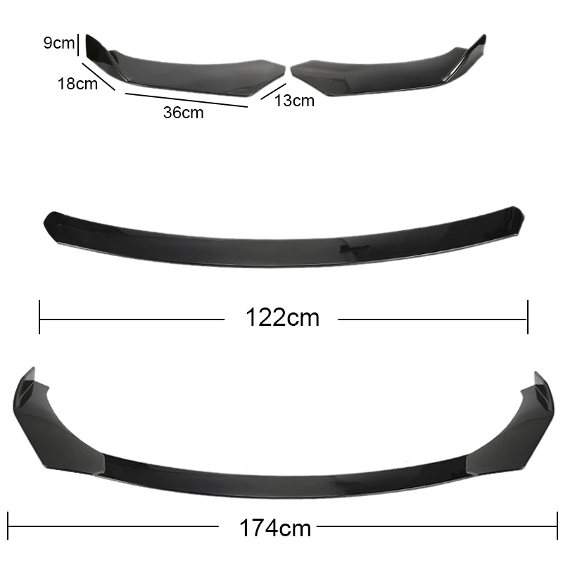 Комплект спойлеров для кузова автомобиля защита переднего бампера подбородка