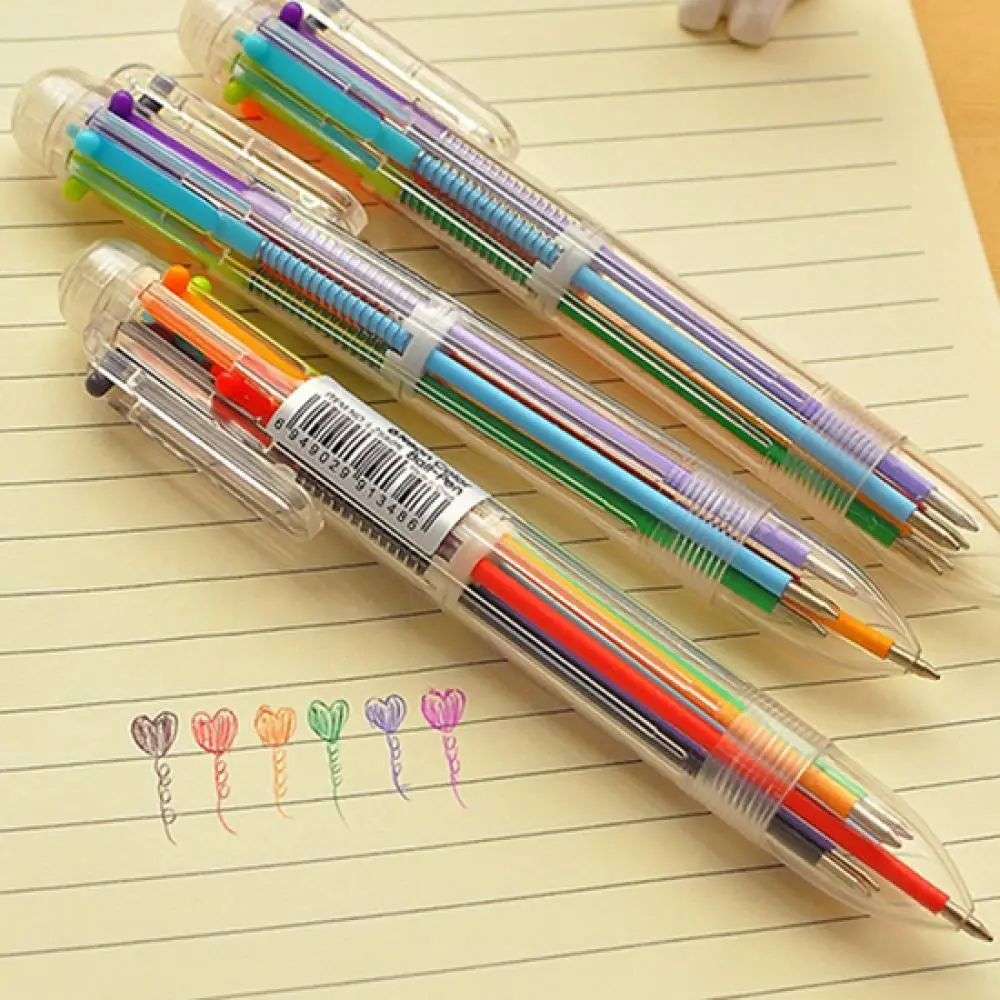 

50% Hot Sale 6 Colors 0.5mm Oily Ink Ballpoint Pen Office School Smooth Writing Ball Pen