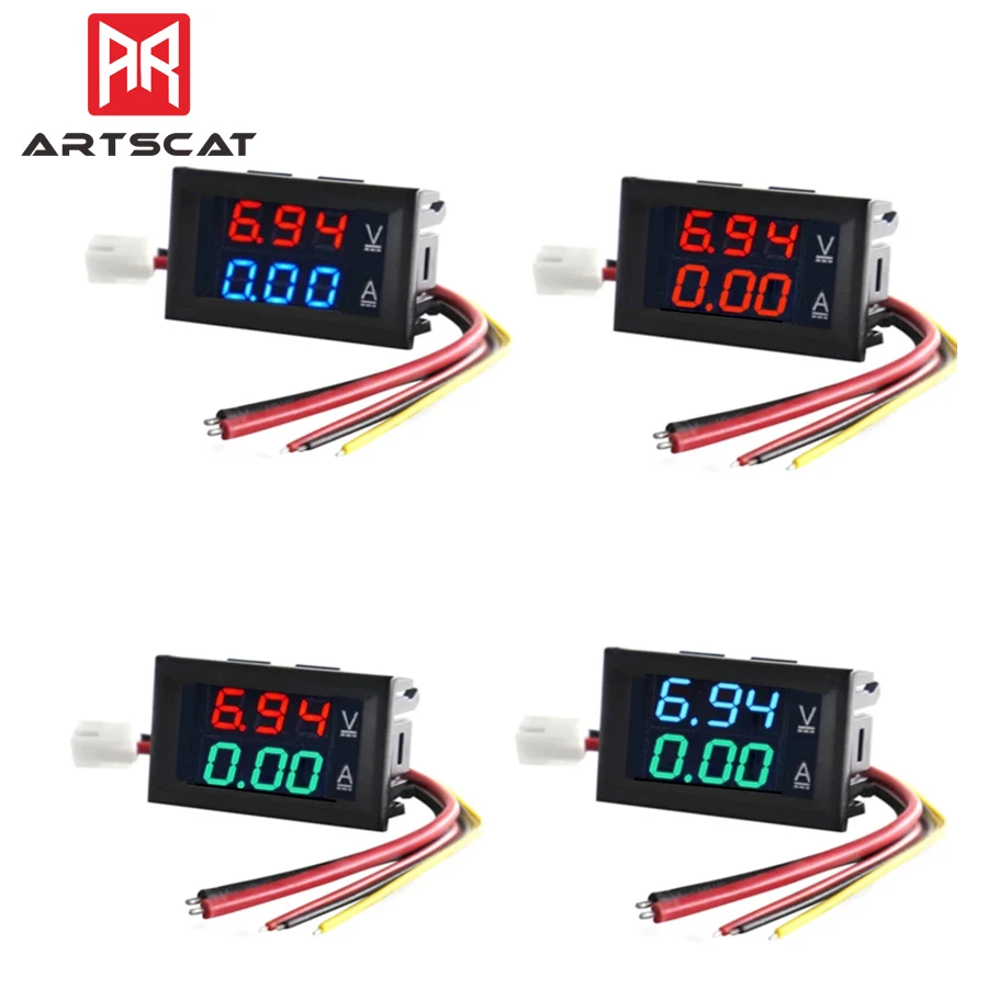 

High Quality DC 100V 10A Voltmeter Ammeter Blue + Red LED Amp Dual Digital Volt Meter Gauge