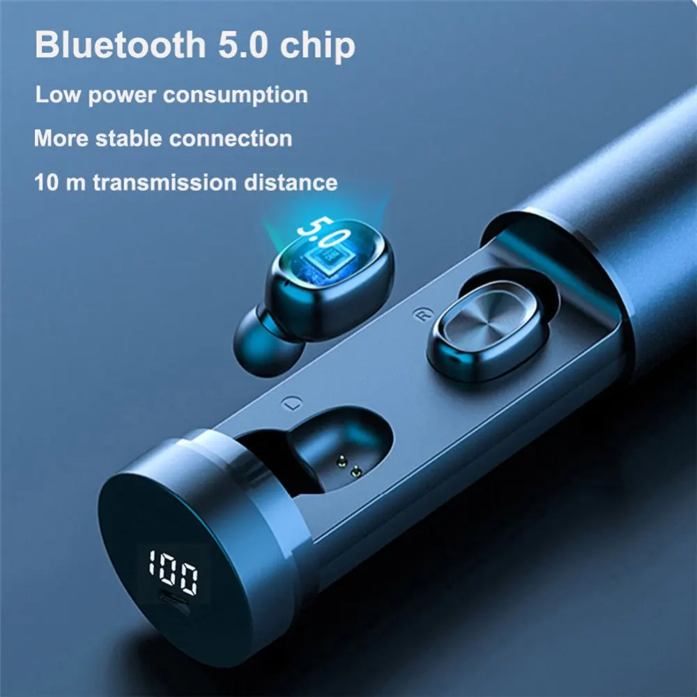 

Беспроводная гарнитура B9, Внутриканальные наушники с поддержкой Bluetooth 5,0, 8D, Hi-Fi стерео, Спортивная игровая гарнитура со светодиодным цифров...