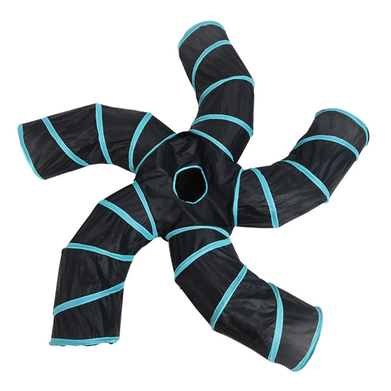 

Cat Tunnel Toy 4 Way Collapsible Pet Play Tunnel Tube With Storage Bag For Cats Puppy Rabbits Guinea Indoor And Outdoor