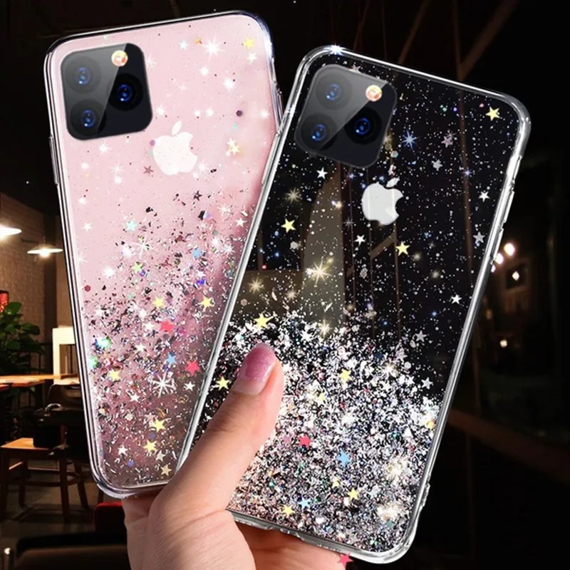 Модный Блестящий чехол для iPhone X, XR, XS, Max, силиконовый чехол с блестящими стразами для iPhone 7, 8, 6, 6S Plus, 11 Pro, Max, чехол для телефона s