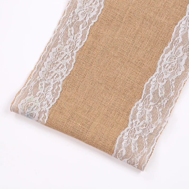 Винтажная белая Рождественская кружевная джутовая льняная скатерть из