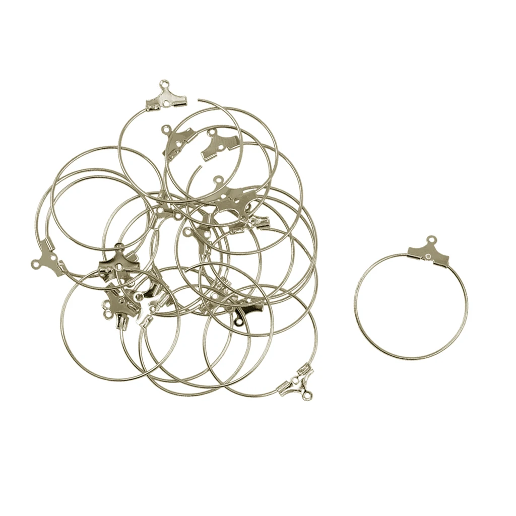 

40Pcs Fashion Women Copper Round Big Large Hoop Huggie Loop Earrings Finding