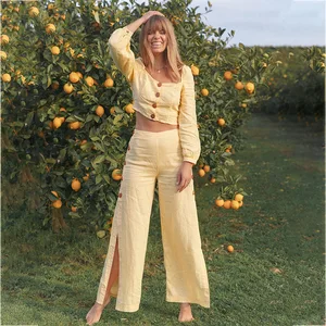 Женская одежда из двух частей, модные комплекты, шикарная весна, полная длина, повседневная одежда для женщин, свободные брюки, комплект из 2 частей, спортивный костюм