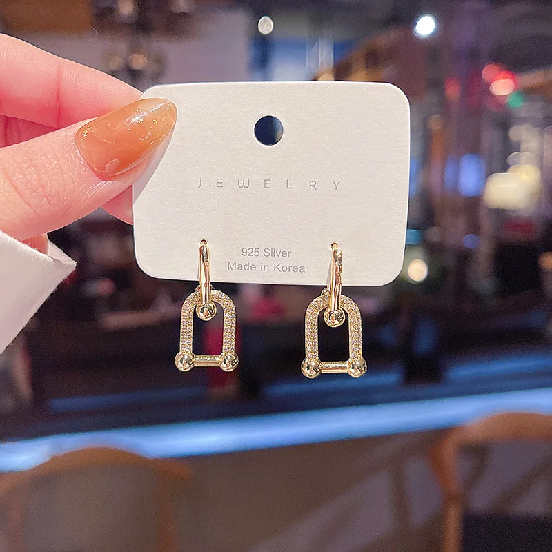 

Wholesale Sterling Silvers Pin Geometric Earrings Female Women Stud Earrings Dropshipping Gift