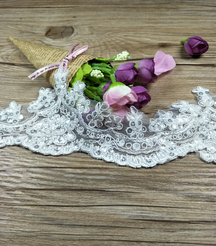 Лидер продаж 1 метр Высококачественная розовая Цветочная аппликация с кружевной