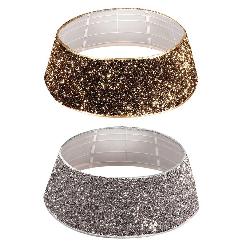 

2021 New Sequins Glitter Christmas Tree Base Collar Around Decorative Skirt Xmas Decor