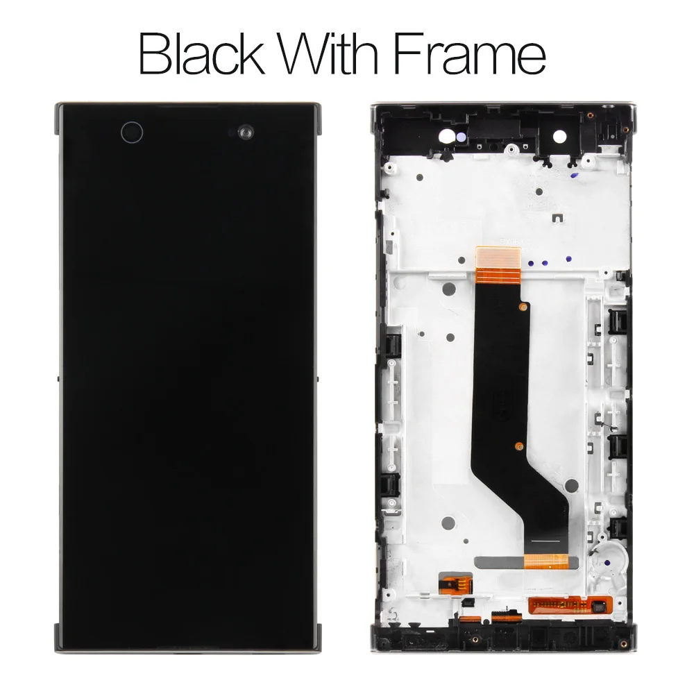 Black with frame 6,0 '' Full HD 1080p lcd для sony Xperia XA1 ультра дисплей сенсорный экран дигитайзер для sony Xperia C7 XA1 ультра lcd - Цвет: Black with frame