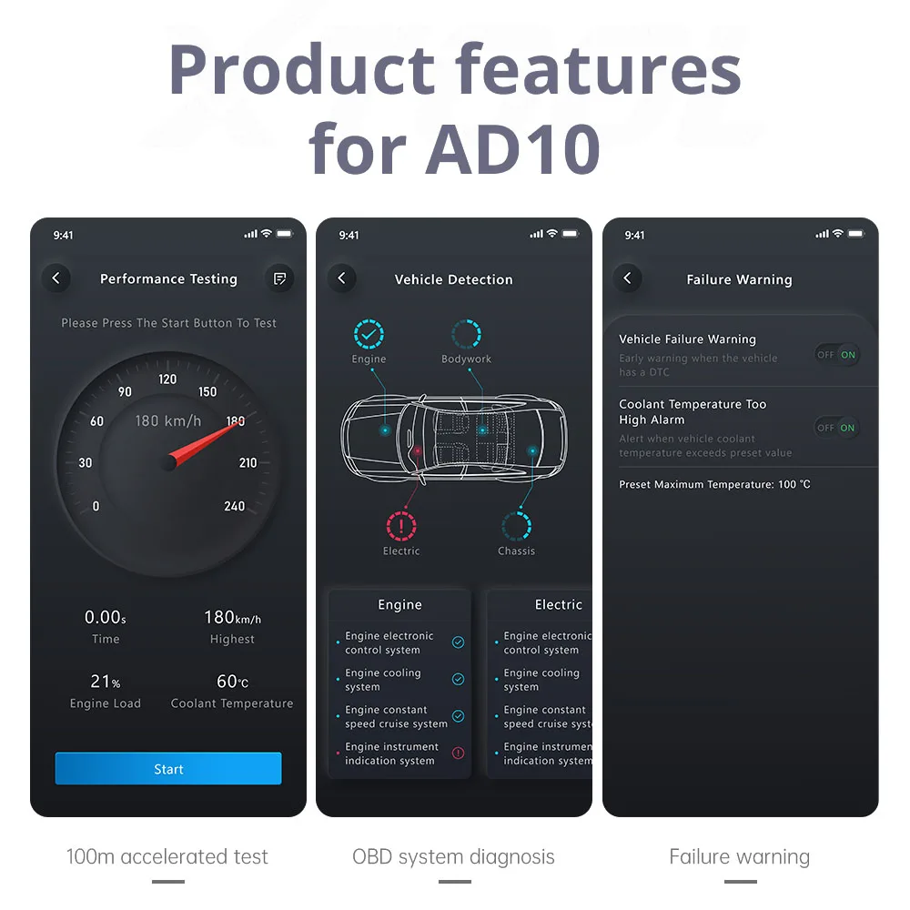 Считыватель кодов XTOOL AD10 OBD2 Bluetooth 4 2 поддержка систем диагностики функция HUD