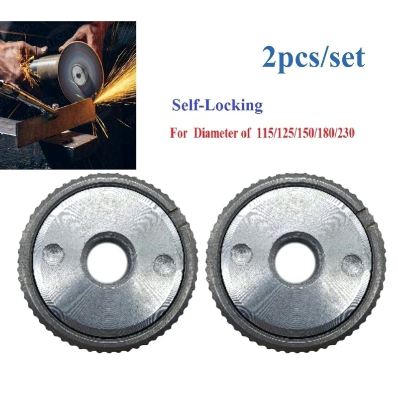 

2pcs M14 Thread Replacement Angle Grinder Chuck Tools Angle Grinder Inner Outer Flange Nut Set Tools Quick Clamping Release