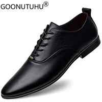 fashion mens shoes dress genuine leather male classics black lace up comfortable shoe party elegant office formal shoes for men