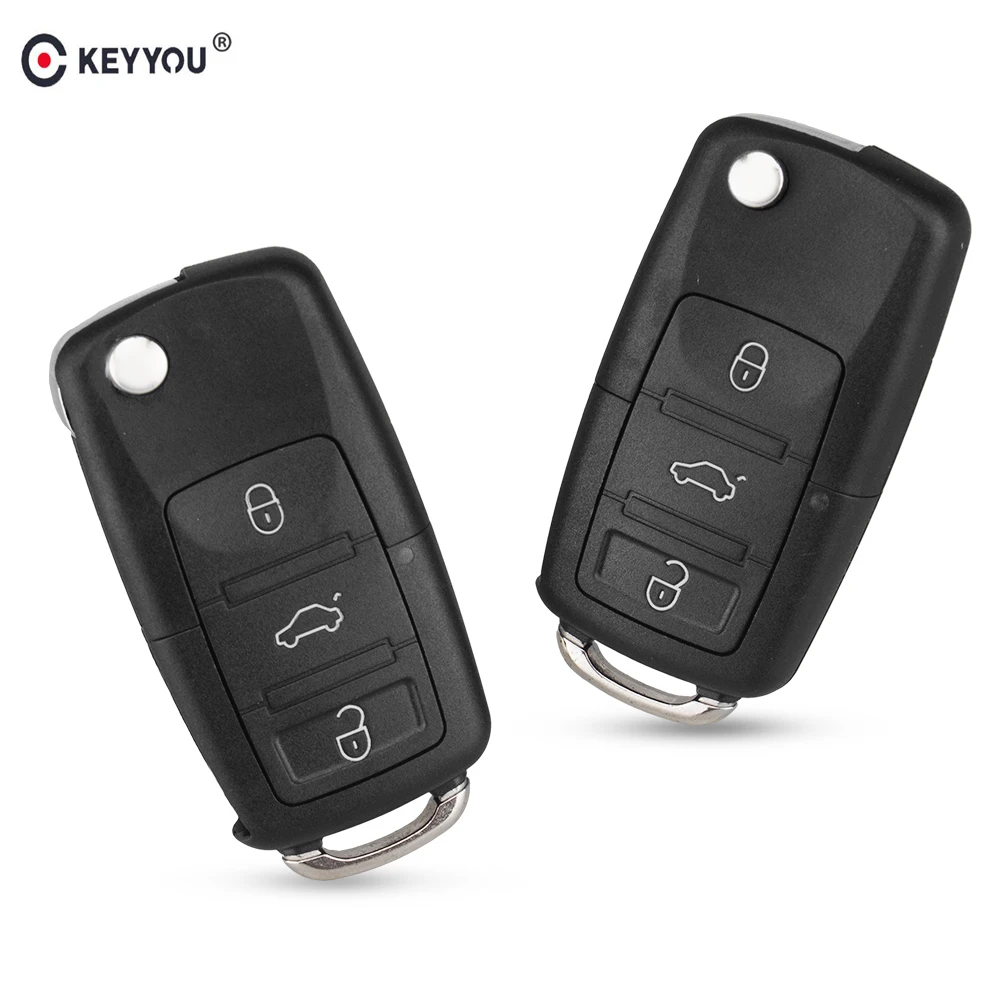 KEYYOU 2/3 кнопочный флип-чехол для Volkswagen Vw Jetta Golf Passat Beetle Fabia Octavia Ibiza Fob складной чехол для дистанционного ключа