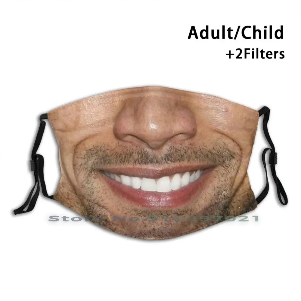 

Моющаяся многоразовая модная маска для лица Dwayne «The Rock» Johnson с фильтрами для детей и взрослых, забавный фильм