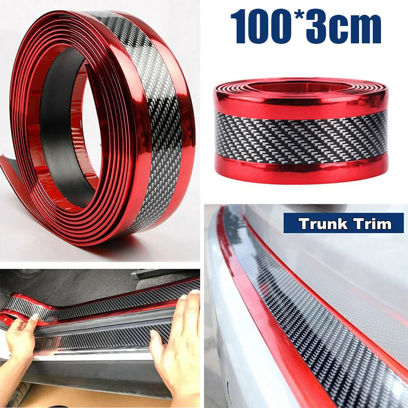 Бампер порога прокладка Замена багажника грузовика карбоновое волокно Красный