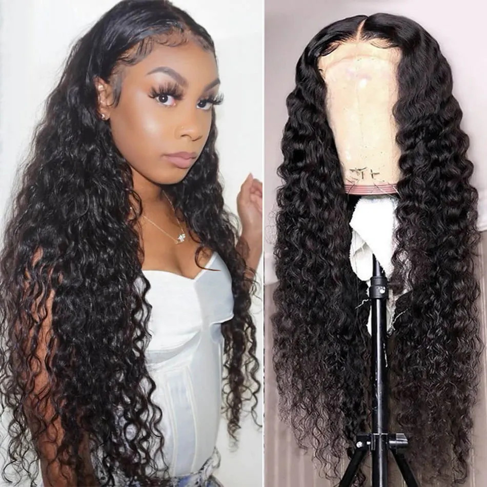 Парик для женщин 30 дюймов с волнистой застежкой 4x4|Парик из натуральных волос на