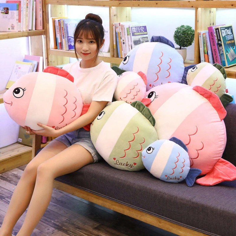 

35-50CM Cute Simulation Fish Children Plush Toy Sleeping Pad Pillow Sofa Home Car Decoration Plush Toy Birthday Gift