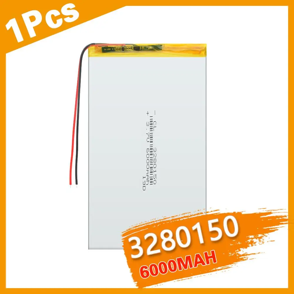 

YCDC 1PCS 3282150 Batteries 3.7V 6000mAH polymer Rechargeable Batteryfor V88 V971 M9 Tablet PC GPS MP3 MP4 MP5