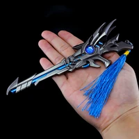 anime keychain figure accessories king weapon model toy alloy sword crafts collection keychain pendant simulation toy boys gift